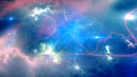 Abstract galaxy and nebula illustrationの写真素材