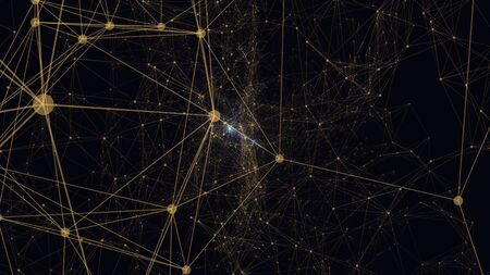 Structure 3d rendering connection and particlesの写真素材