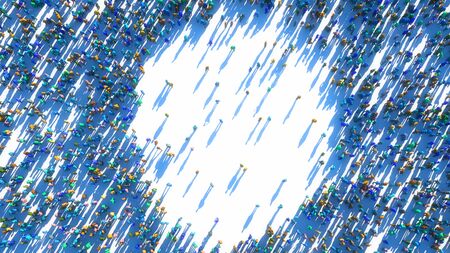 3d render. Massive crowd low peopleの写真素材