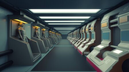 3d render. Cloning human factoryの写真素材