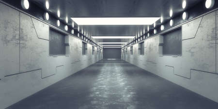 3d render. Futuristic scifi corridorの写真素材