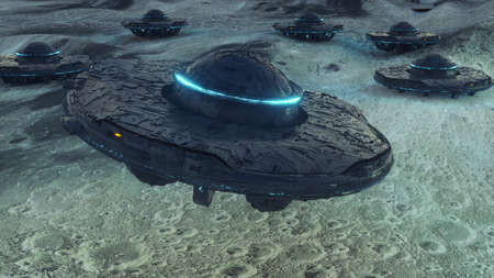 3d render. Spaceship UFO conceptの写真素材