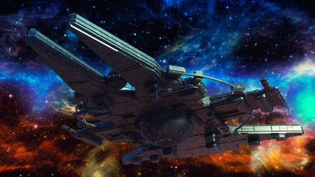 3d render. Spaceship UFO concept
