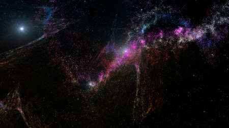 Background of galaxies and nebula illustrationの写真素材