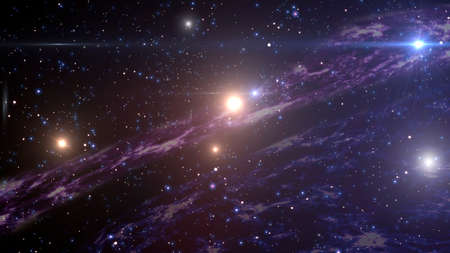 Background of galaxies and nebula illustrationの写真素材