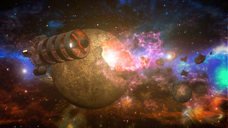 Background of galaxies and nebula illustration