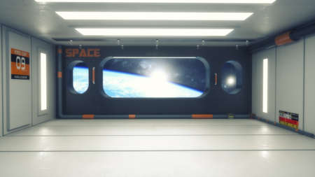 3d render. Futuristic interior concept designの写真素材
