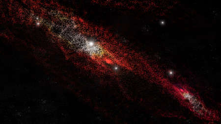 Background of galaxies and nebula illustrationの写真素材