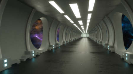 3d render. Futuristic interior concept designの写真素材