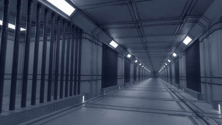 3d render futuristic interior jailの写真素材