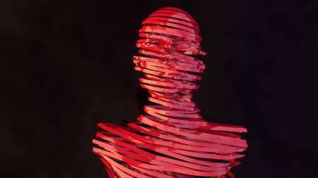 3d render. Head Human shattered portraitの写真素材