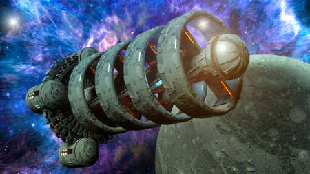 3d render. Spaceship concept design