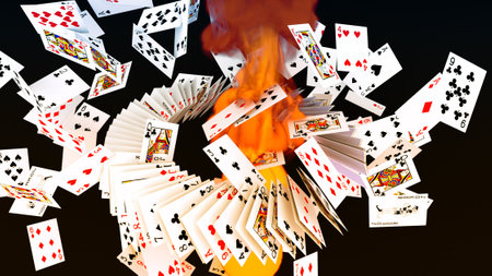 3d render. Poker card falling
