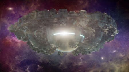 3d render. Spaceship concept design
