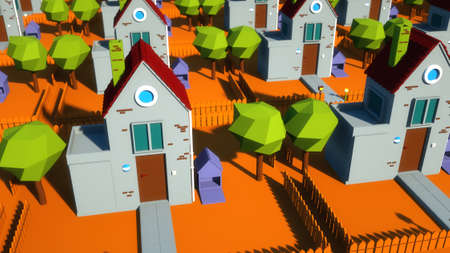 3d render. Mini home and neighborhoodの写真素材
