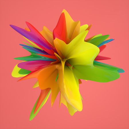 3d rendering. Abstract topography and colorsの写真素材