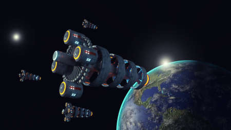3d render. Spaceship concept design
