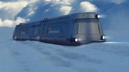 3d render. Icebreaker train and concept