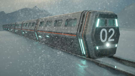 3d render. Icebreaker train and concept