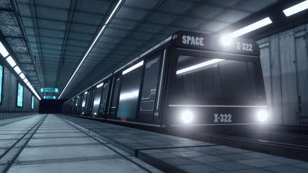 3d render. Futuristic space train conceptの写真素材