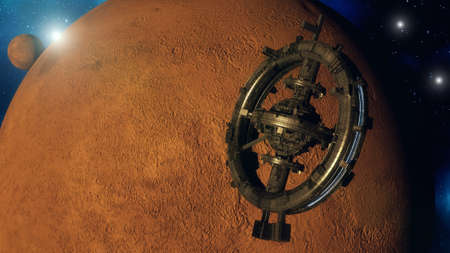 3d render. Space station and hotel