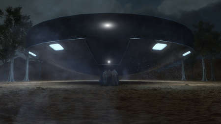 3d render. UFO spaceship concept