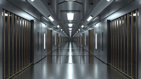 3d render futuristic interior jailの写真素材