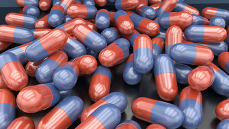3d medicine capsules background illustrationの写真素材