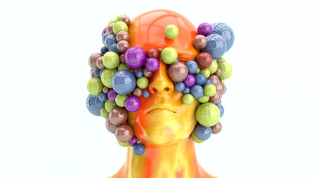 3d render. Abstract sculpture backgroundの写真素材