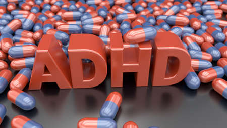 3d text ADHD disorderの写真素材