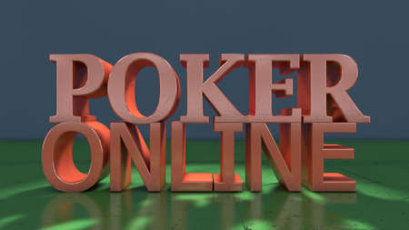 3d render. Poker online textの写真素材