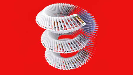 3d render Poker cards fallingの写真素材