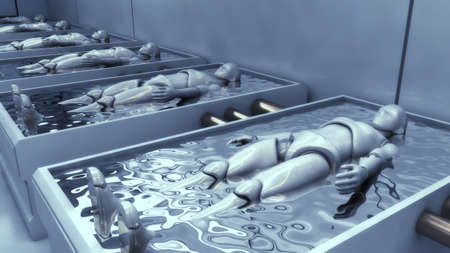 3D render. Cloning humanoid figuresの写真素材
