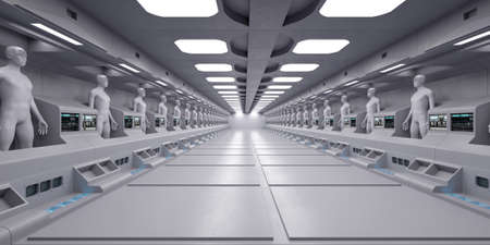 3D render. Cloning humanoid figuresの写真素材