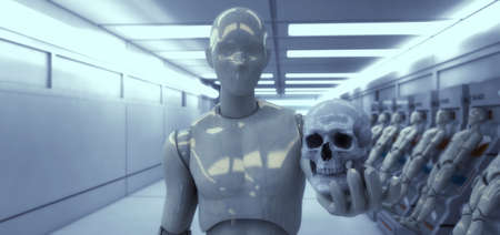 3D render. Cloning humanoid figuresの写真素材