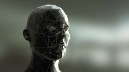 3D rendering. Cloning humanoid figuresの写真素材