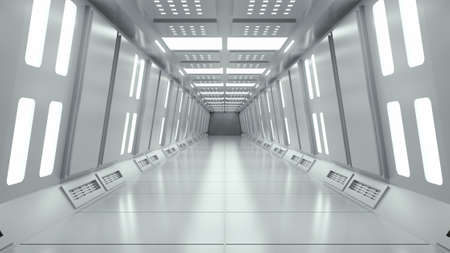 3d render. Futuristic hallway. Concept of modern architecture and interior spaceship3d render. Futuristic hallway. Concept of modern architecture and interior spaceshipの写真素材