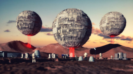 3d render. UFO spaceship concept