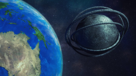 3d render. imaginary fictional planet