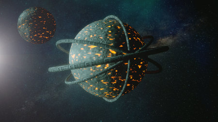 3d render. imaginary fictional planet