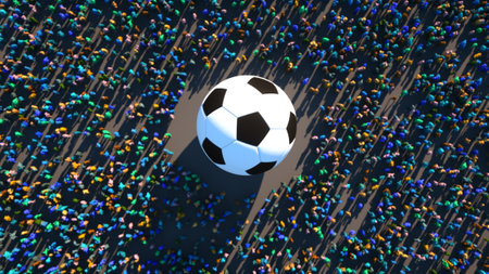 3d rendering football ball illustrationの写真素材