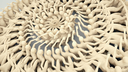 3d rendering. Abstract brain clones backgroundの写真素材
