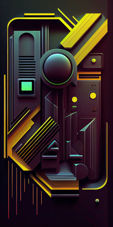 Wallpaper retro tech background for mobile. Generative AIの素材