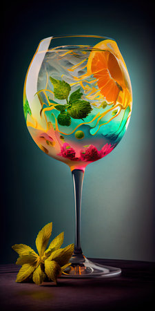 Refreshing gin and tonic concept. Generative AIの素材