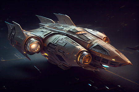 Ufo spaceship abducting humans. Generative AIの素材