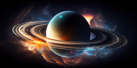 Fictional planet and space. Generative AIの素材