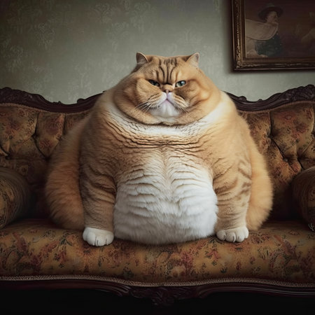 A very fat cat. Generative AIの素材