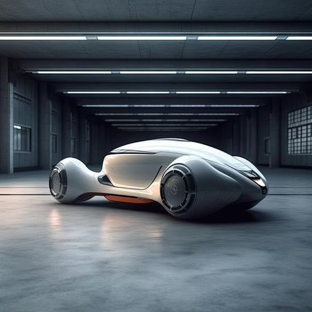 Conceptual design of a futuristic vehicle. Generative AIの素材