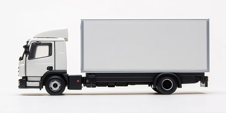 Delivery truck with white side for advertising. Generative AIの素材