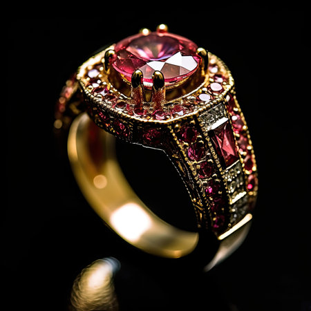 Luxurious ring with ruby. Generative AIの素材